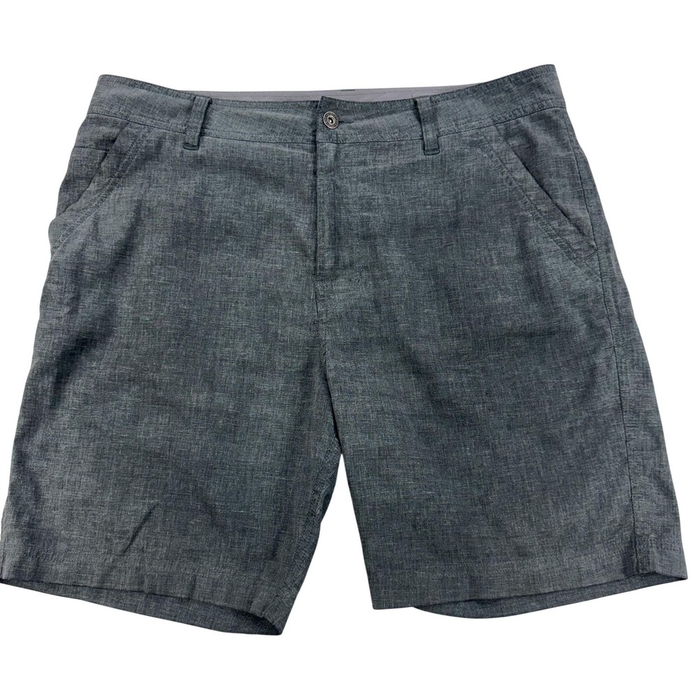 PrAna Furrow Shorts Mens 36 Gray Hemp Blend Stretch Chino Outdoor 36x8 1970561